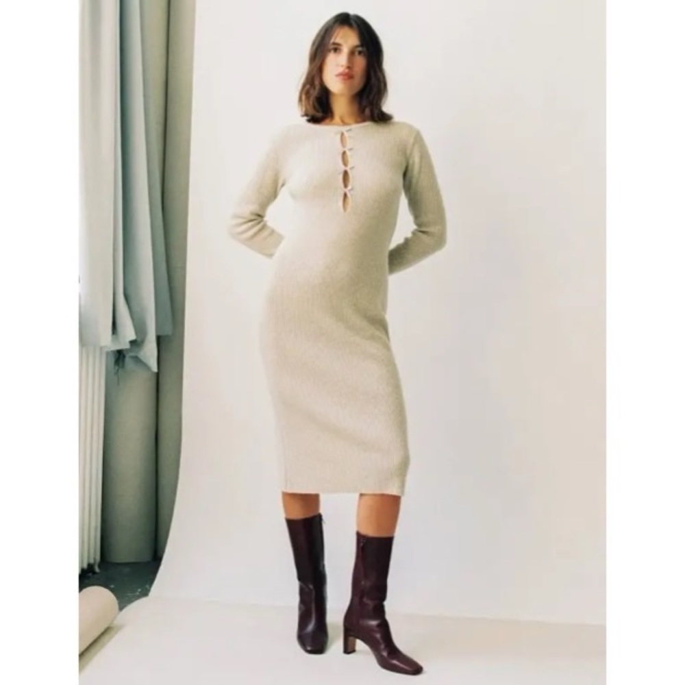 Rouje Cream Midi Dress